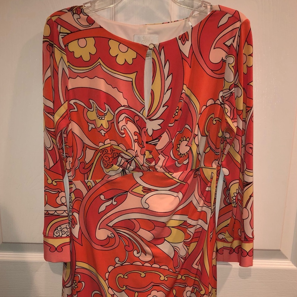 Beautiful Printed Striking Dress-shows off your figure.